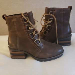 Sorel Cate Lace Waterproof Leather Booties